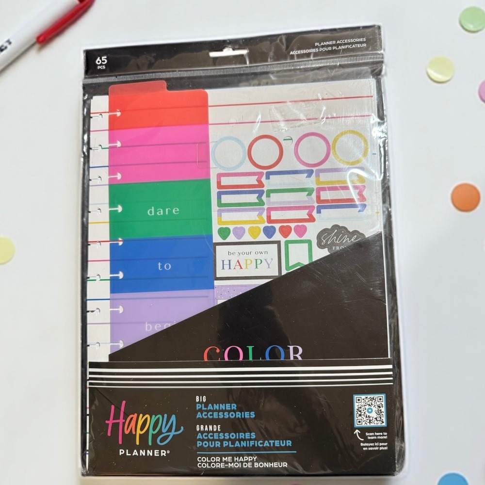 Happy Planner Big Color Me Happy Accessories Pack 65 Pieces New‎